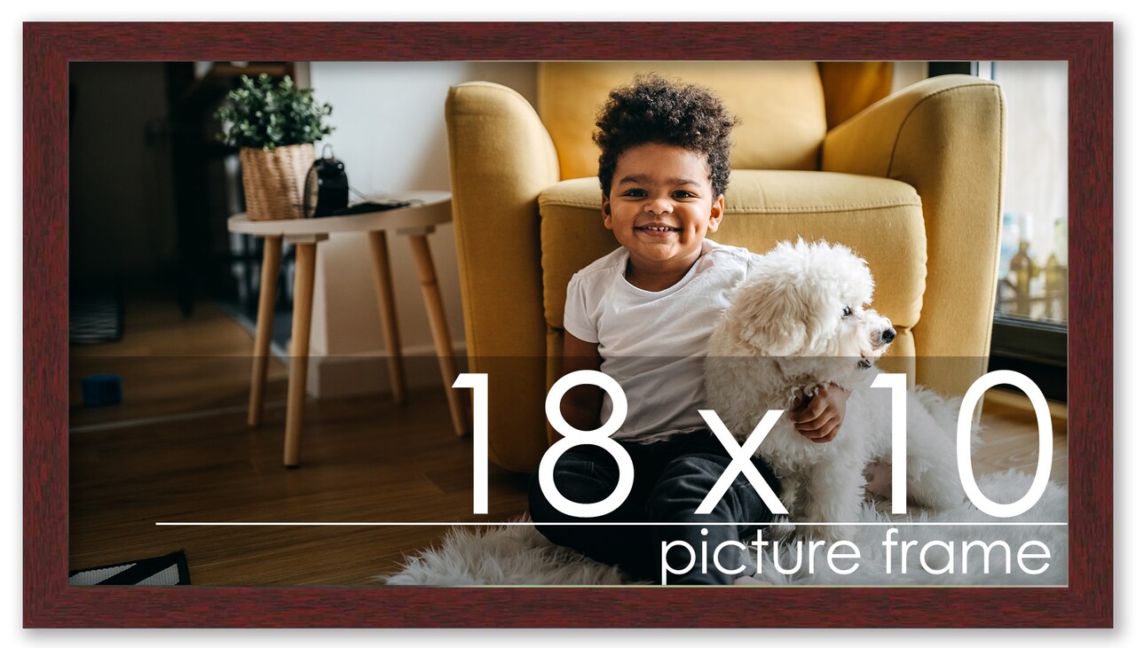 10x18 Minimalist Picture Frame with UV-Resistant Acrylic & Acid Free Backing, Available in 6 Finishes - Black, Brown, Silver, Grey, Natural, and White